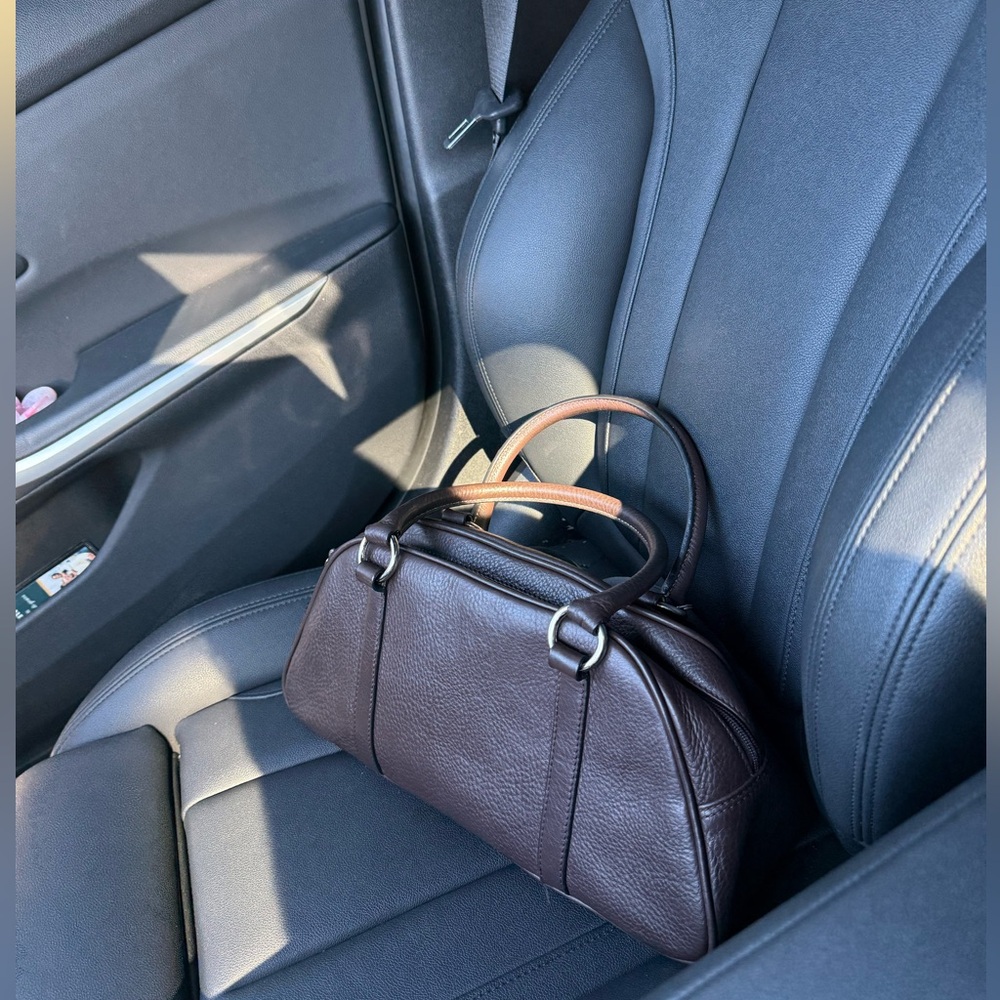 Talbots Purse Leather Top Handle/Satchel Zip Espresso Brown - Picture 6 of 10